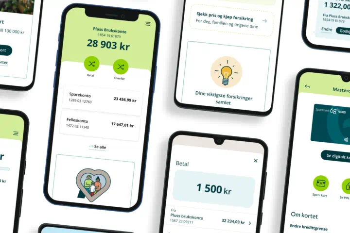 Illustrasjon av skjermbilde frå mobilbanken.
