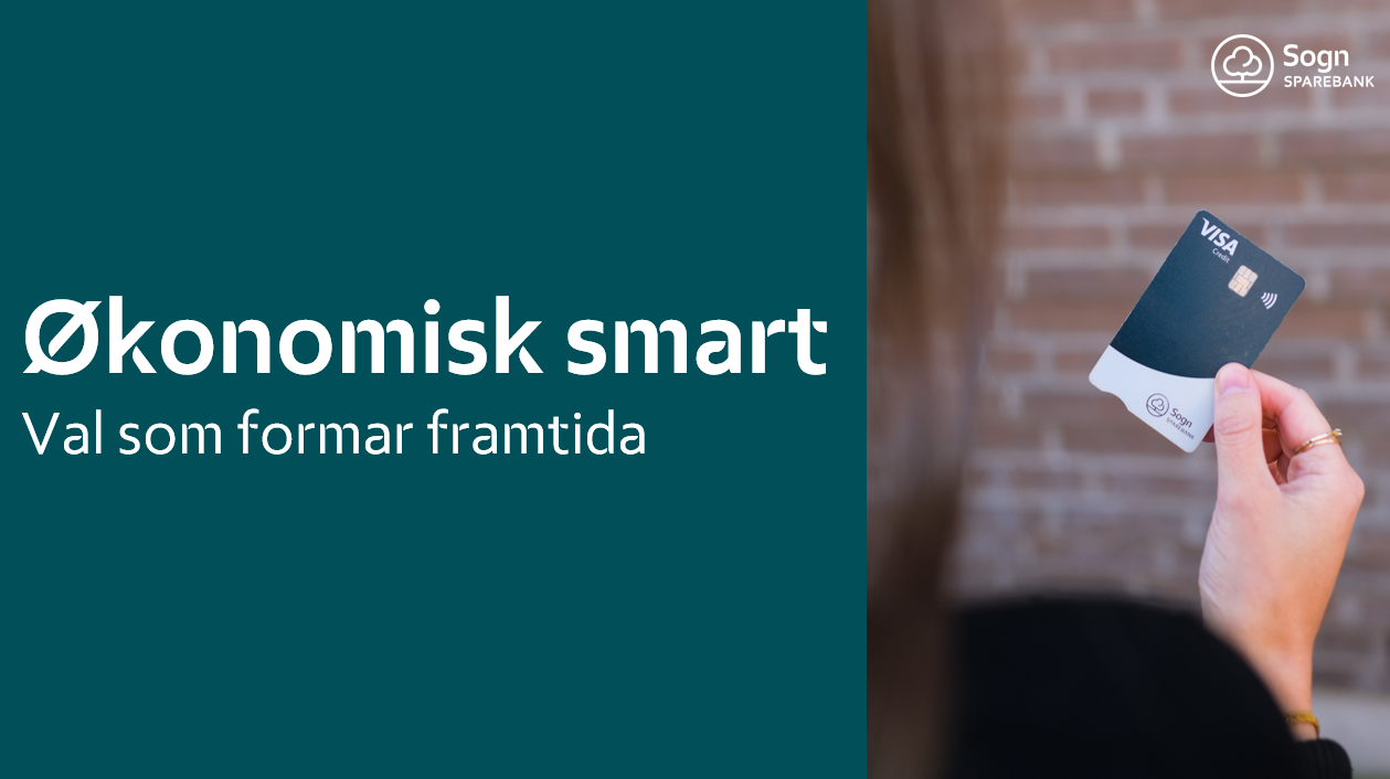 Ei jente som held eit bankkort